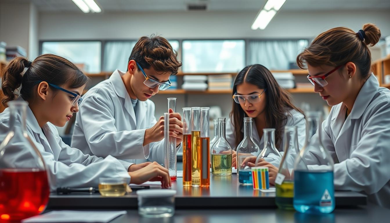 Student using learning strategies while studying