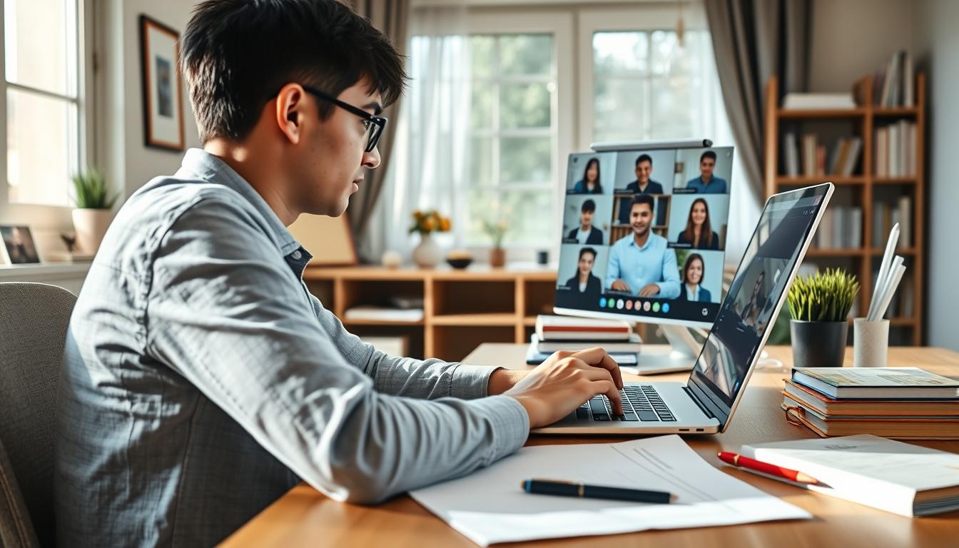 Student preparing for exams with study materials