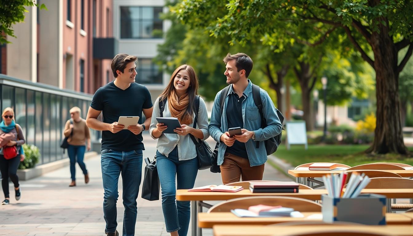 Modern university campus for students