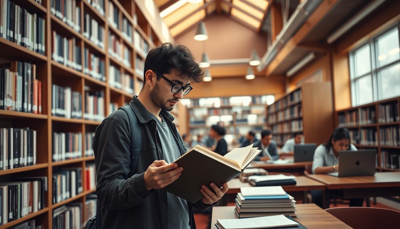 Student using a study guide to organize academic notes