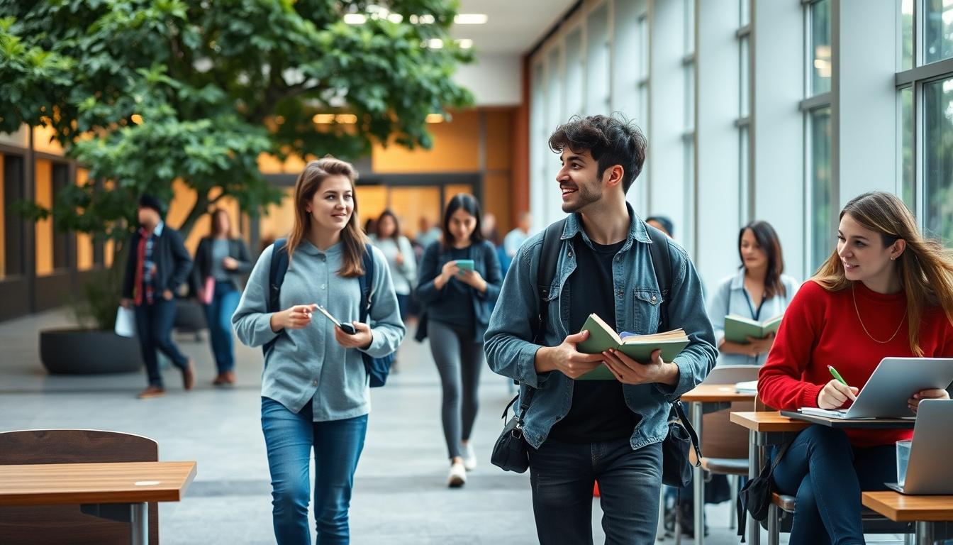 Students collaborating in study space